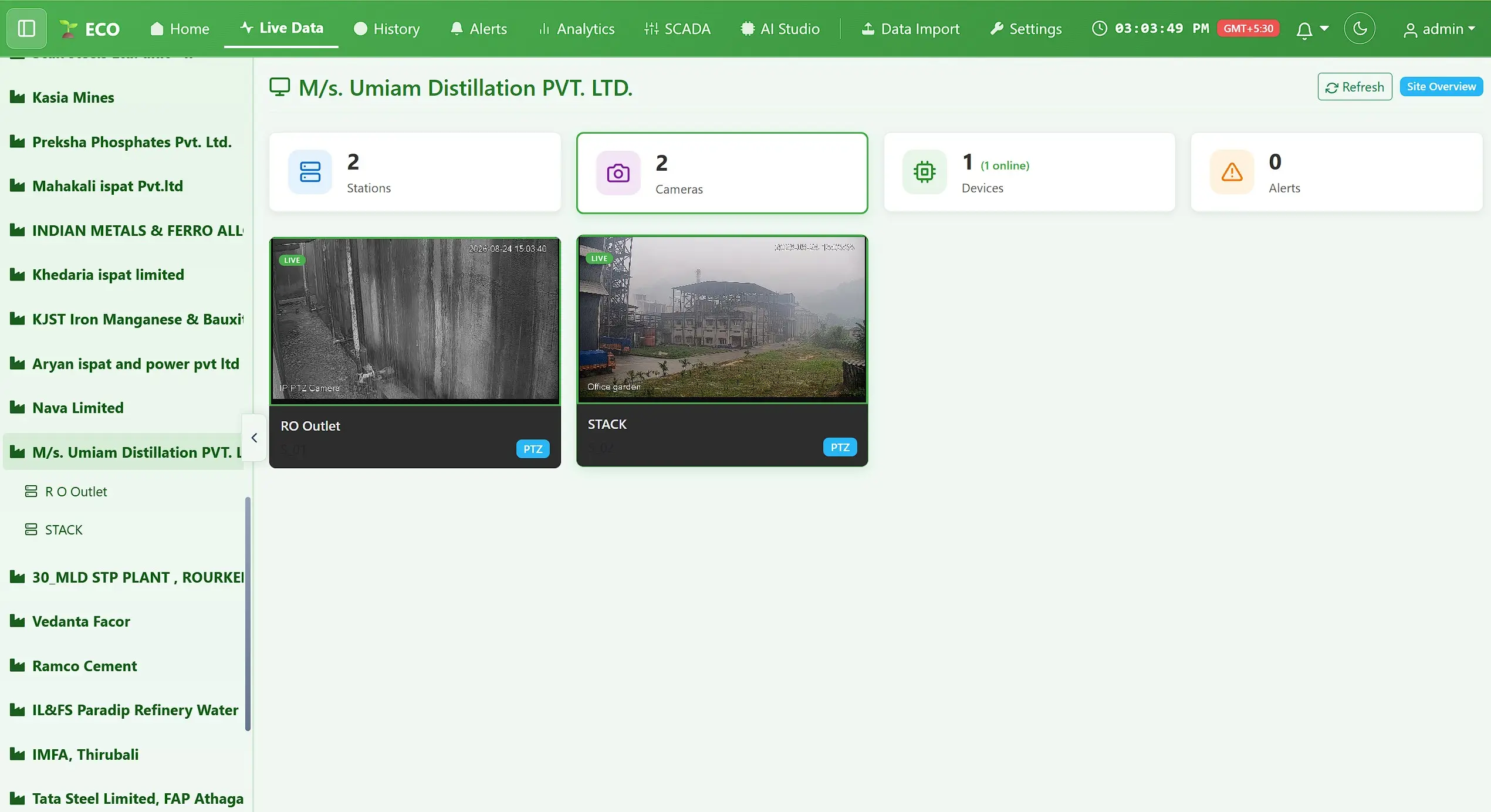 Eco live camera grid