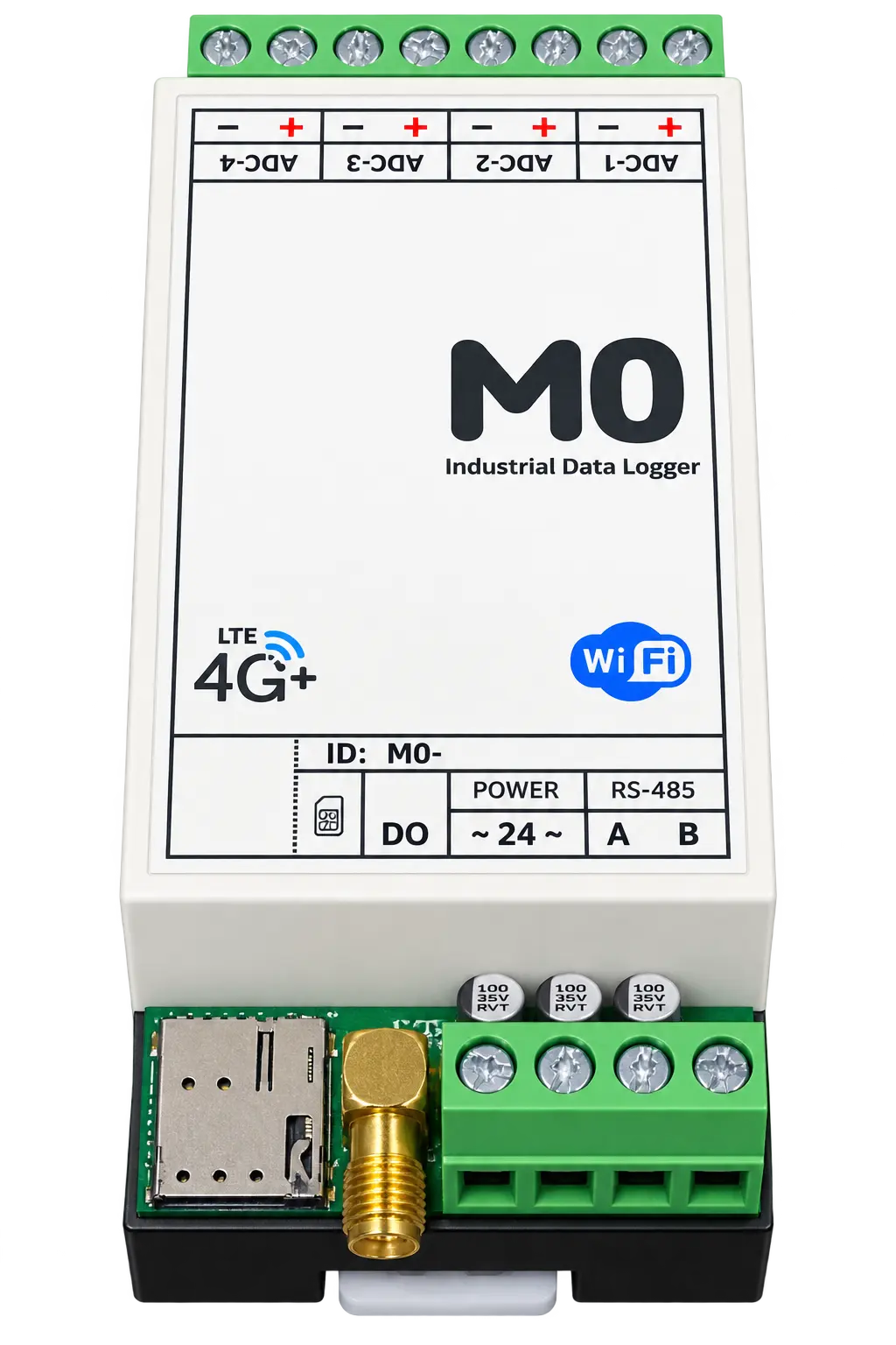 M0 4G housing with SMA antenna connector and SIM slot