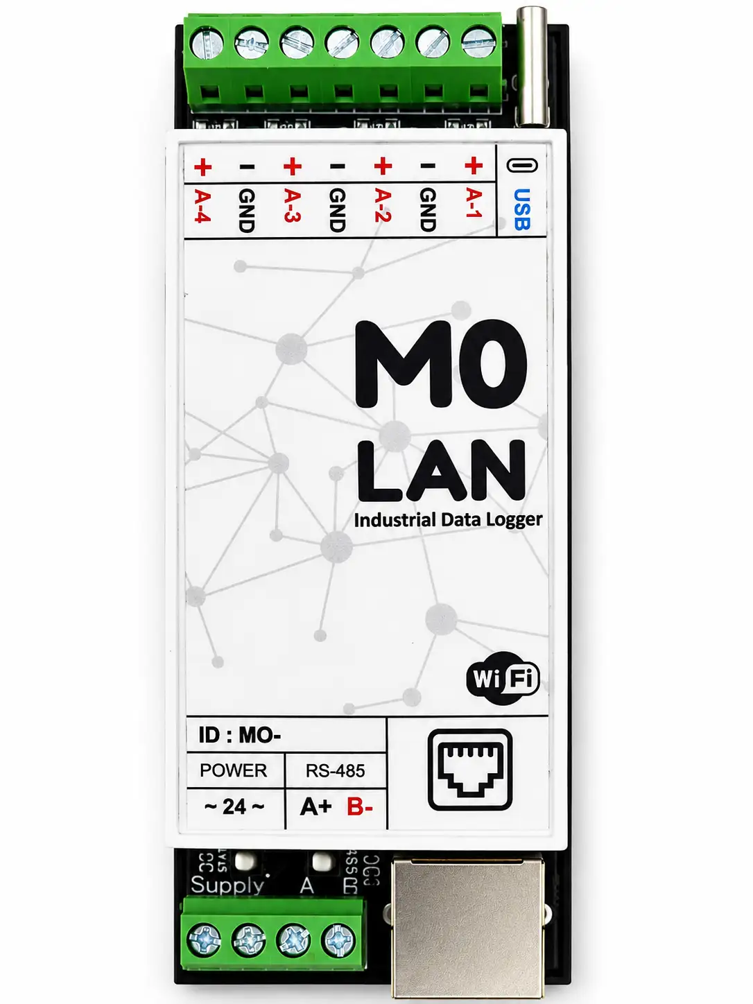 M0 LAN analog input terminals, A-1 to A-4